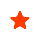Red star shape on a white background